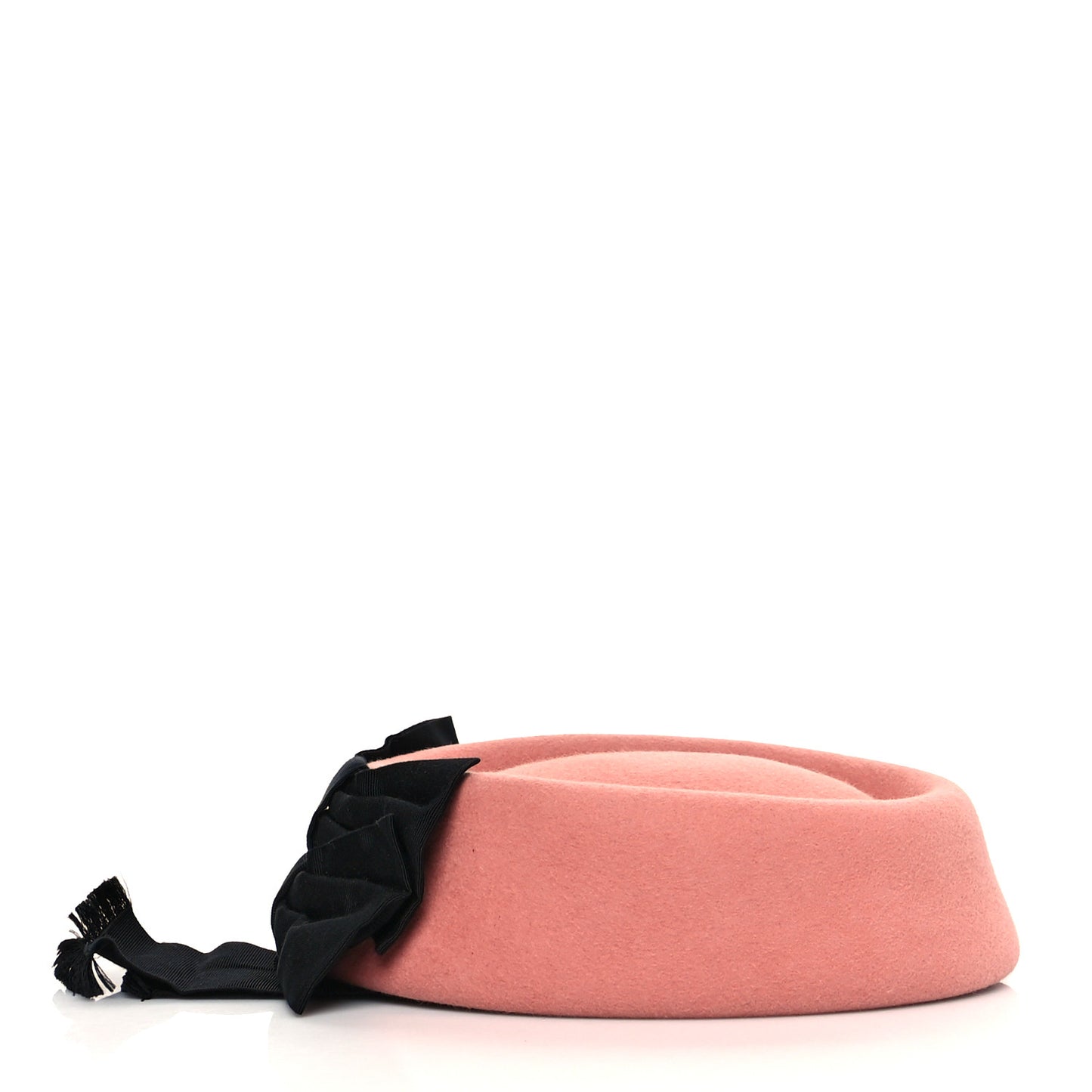 Felt Grosgrain Pillbox Bow Hat M 57 Pink