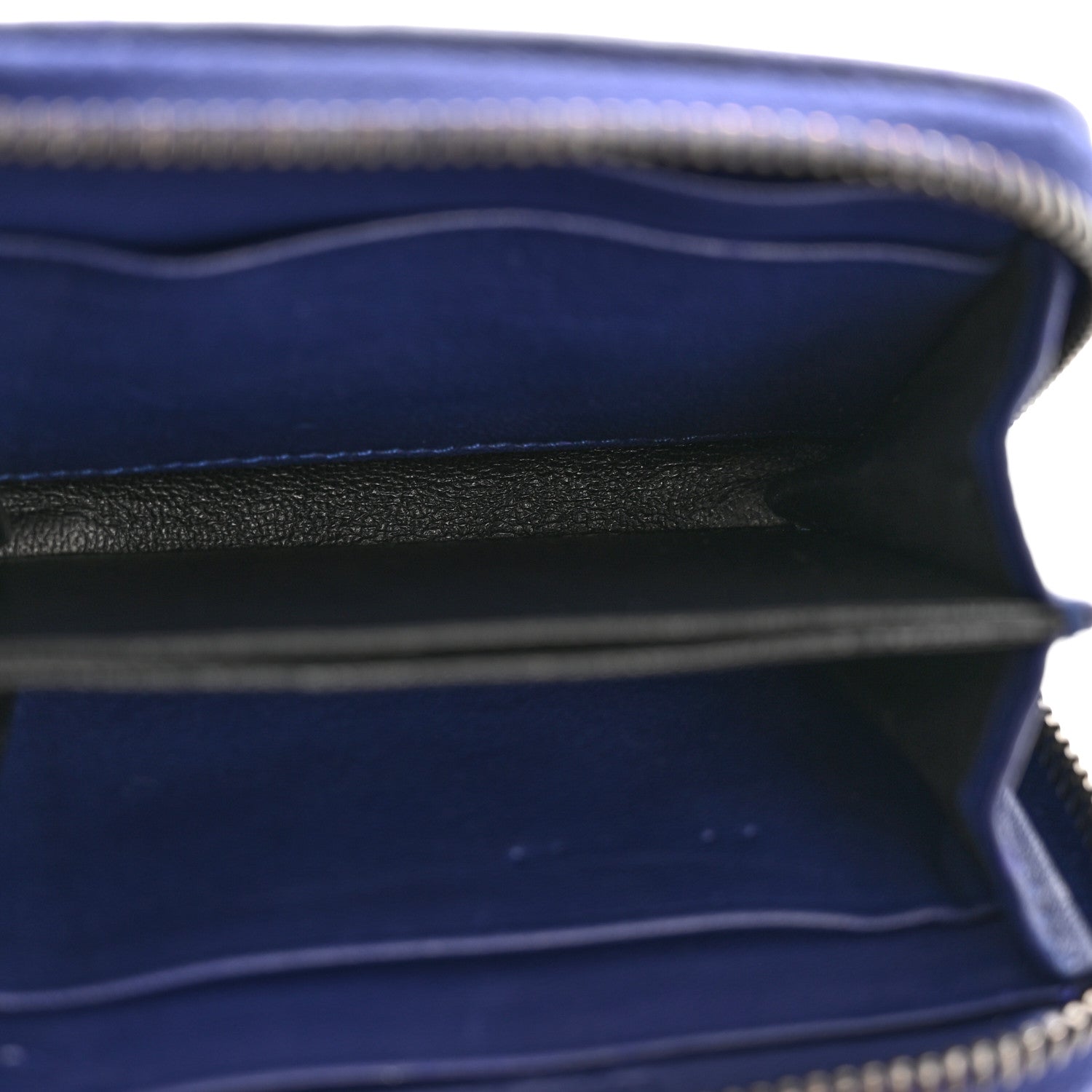 Bottega Veneta Nappa Intrecciato Zip Around Compact Wallet Blue