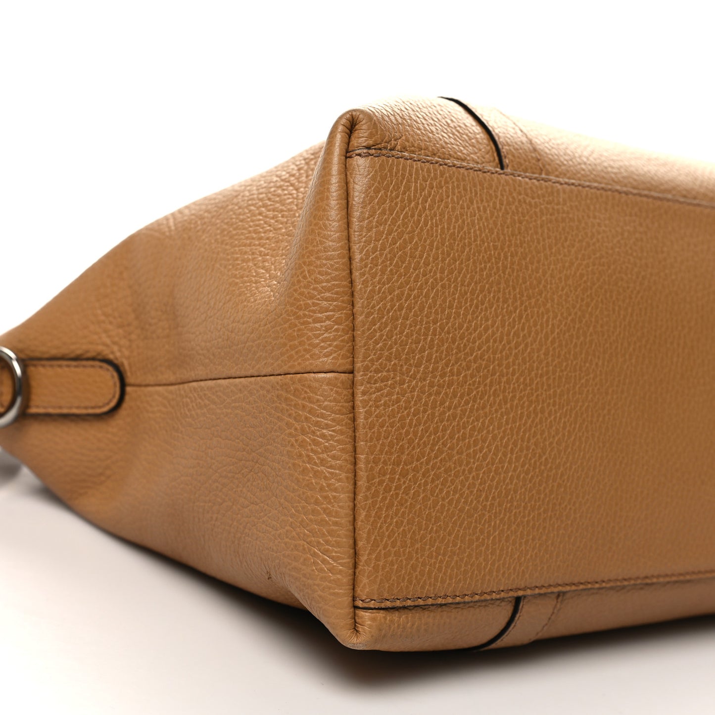 Pebbled Calfskin Medium GG Convertible Dome Satchel Beige