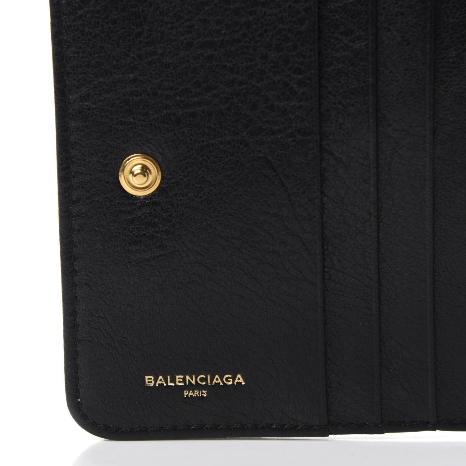 Balenciaga Agneau Classic Gold Hardware Compact Wallet Black 6 of 7