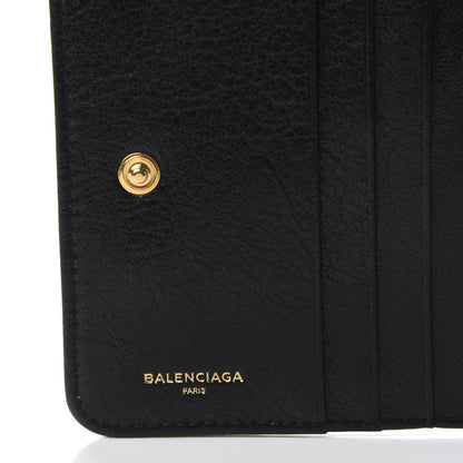 Balenciaga Agneau Classic Gold Hardware Compact Wallet Black 6 of 7
