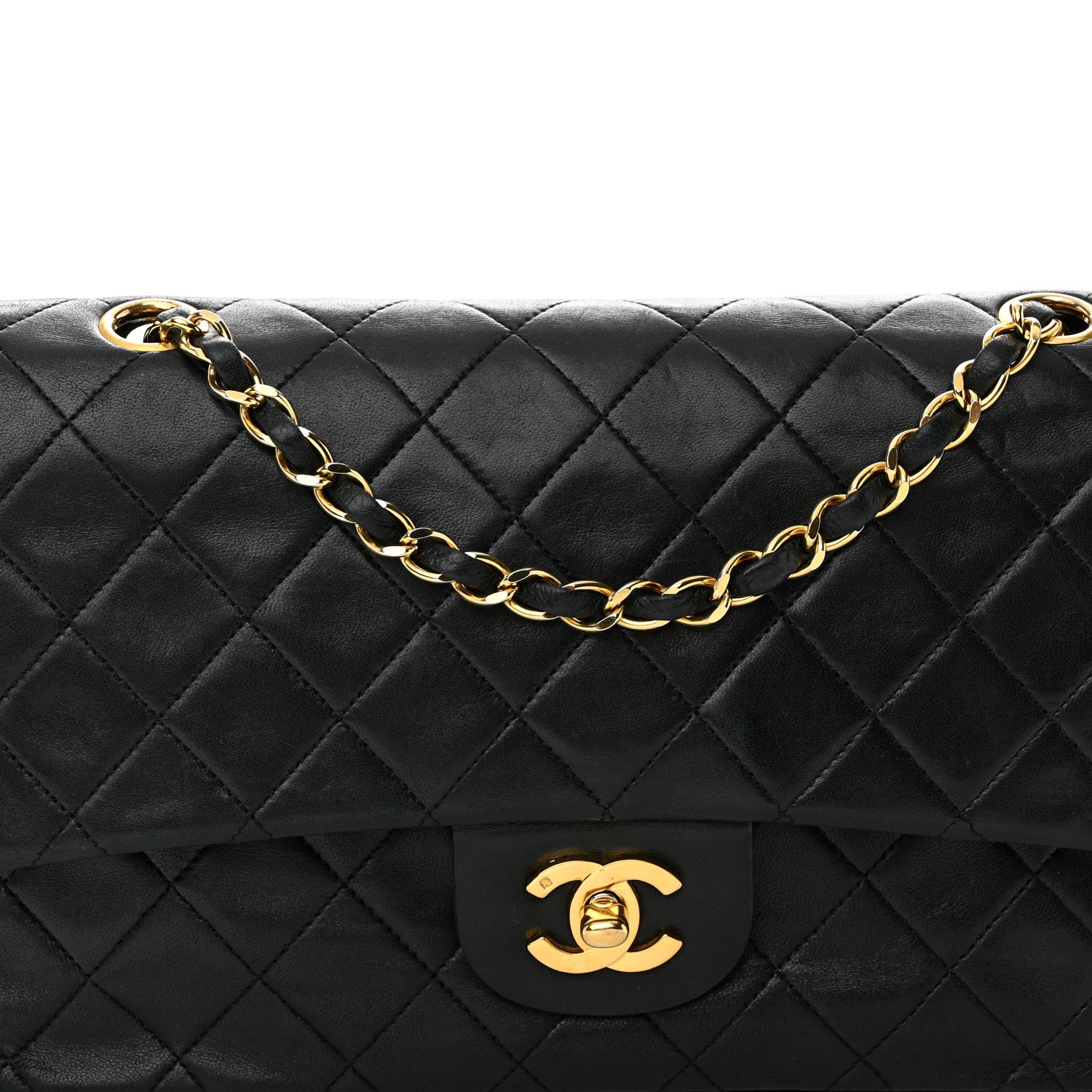 Chanel Lambskin Quilted Medium Double Flap Black 8 of 14