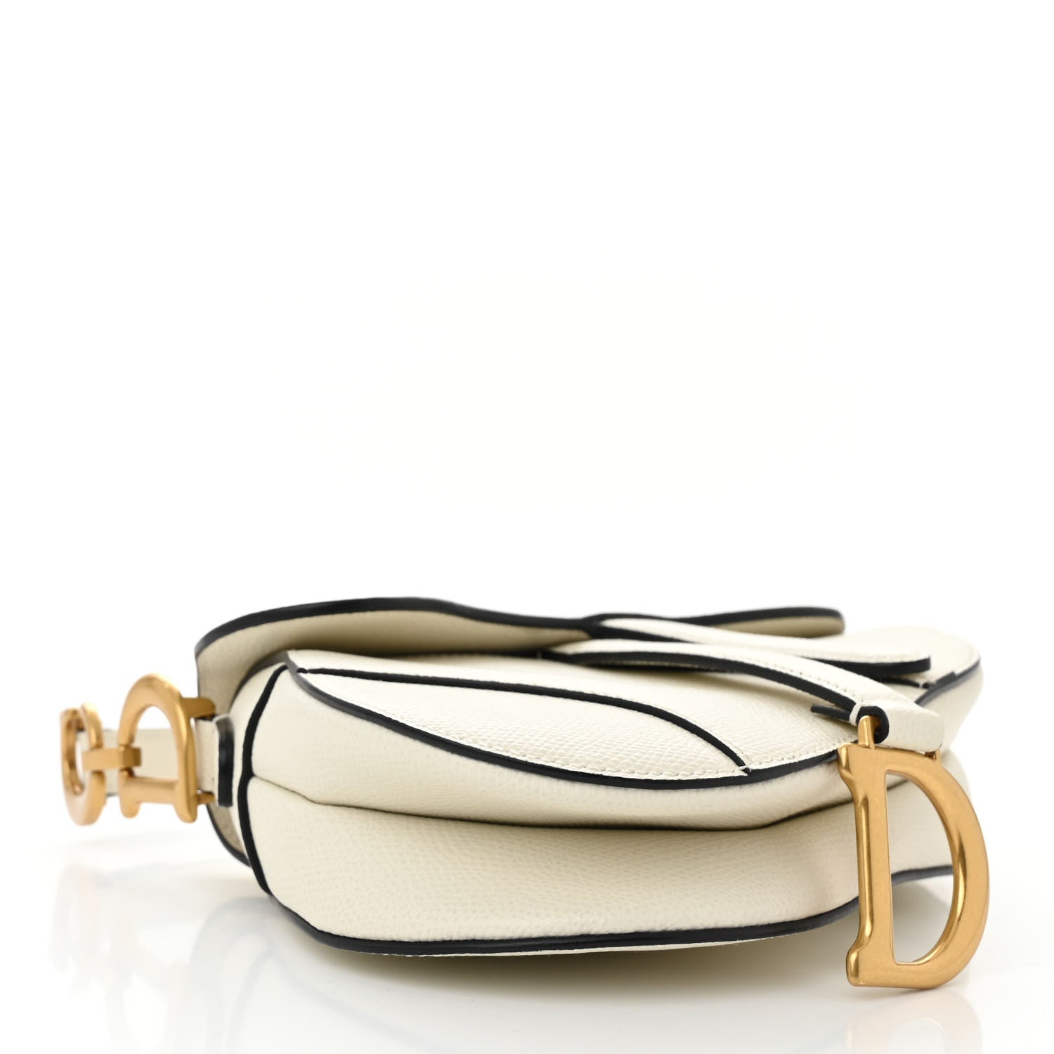 Christian Dior Grained Calfskin Mini Saddle Bag White 4 of 11