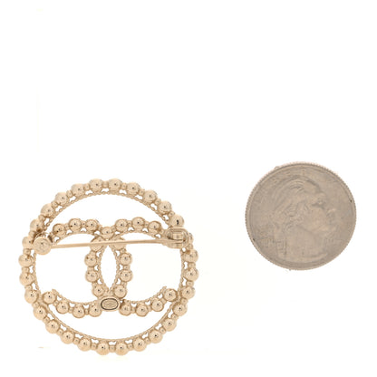 Chanel Metal Bead CC Round Brooch Gold 2 of 4