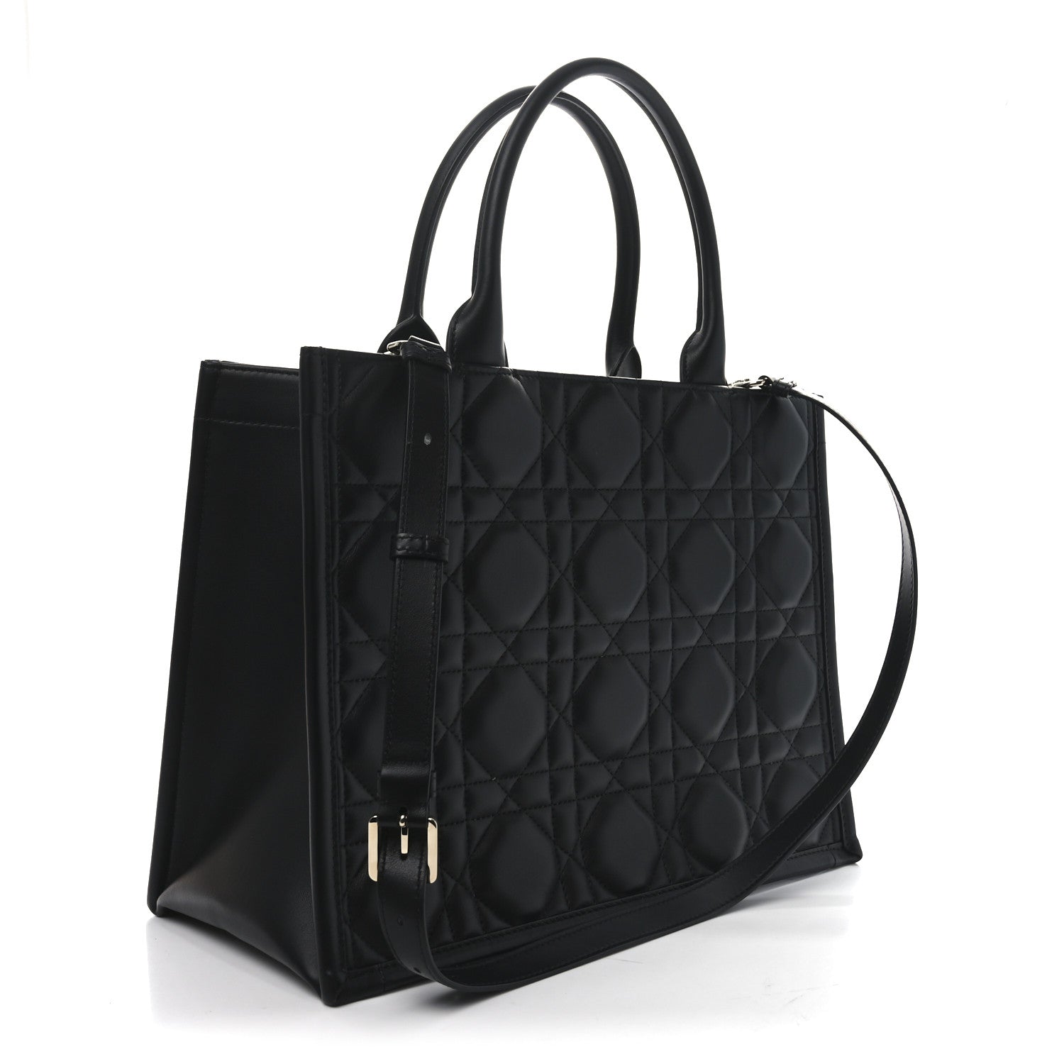 Christian Dior Calfskin Macro Cannage Medium Book Tote Black 3 of 9