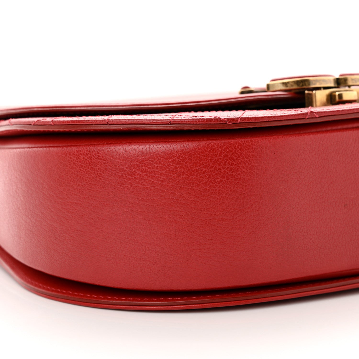 Chanel Shiny Calfskin Goatskin Quilted Medium Coco Curve Messenger Flap Red 9 of 11