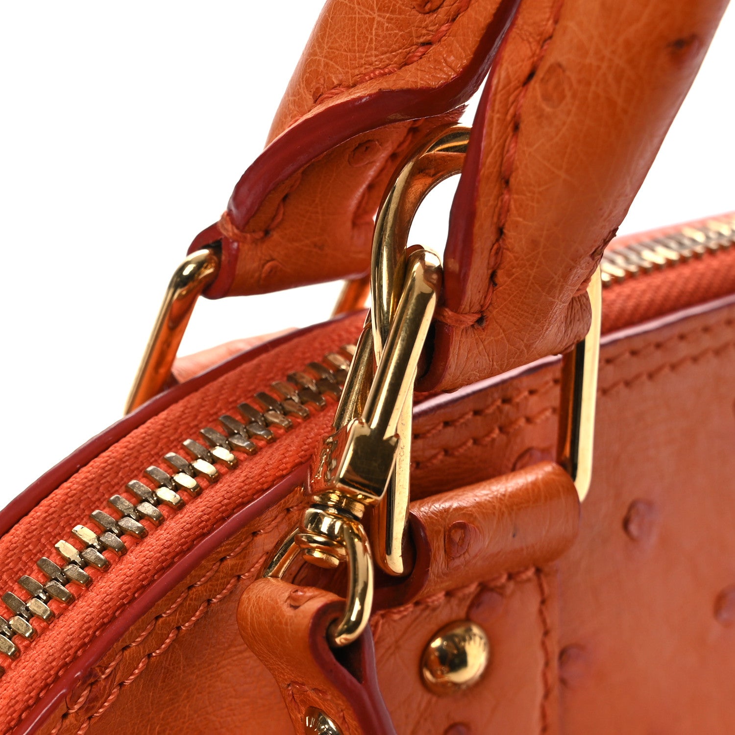Louis Vuitton Ostrich Alma BB Piment 15 of 15