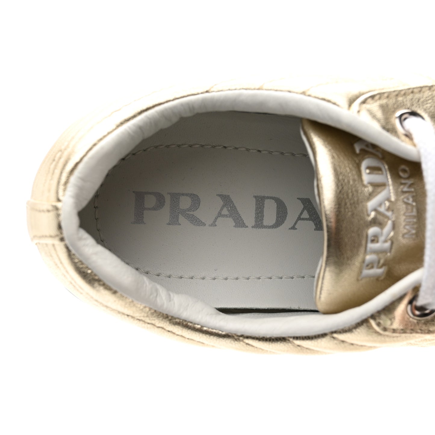Metallic Nappa Diagramme Sneakers 35 Pirite