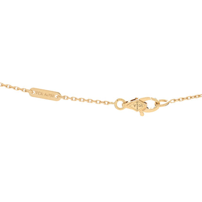 Van Cleef & Arpels 18K Yellow Gold Mother of Pearl Sweet Alhambra Butterfly Pendant Necklace 4 of 4