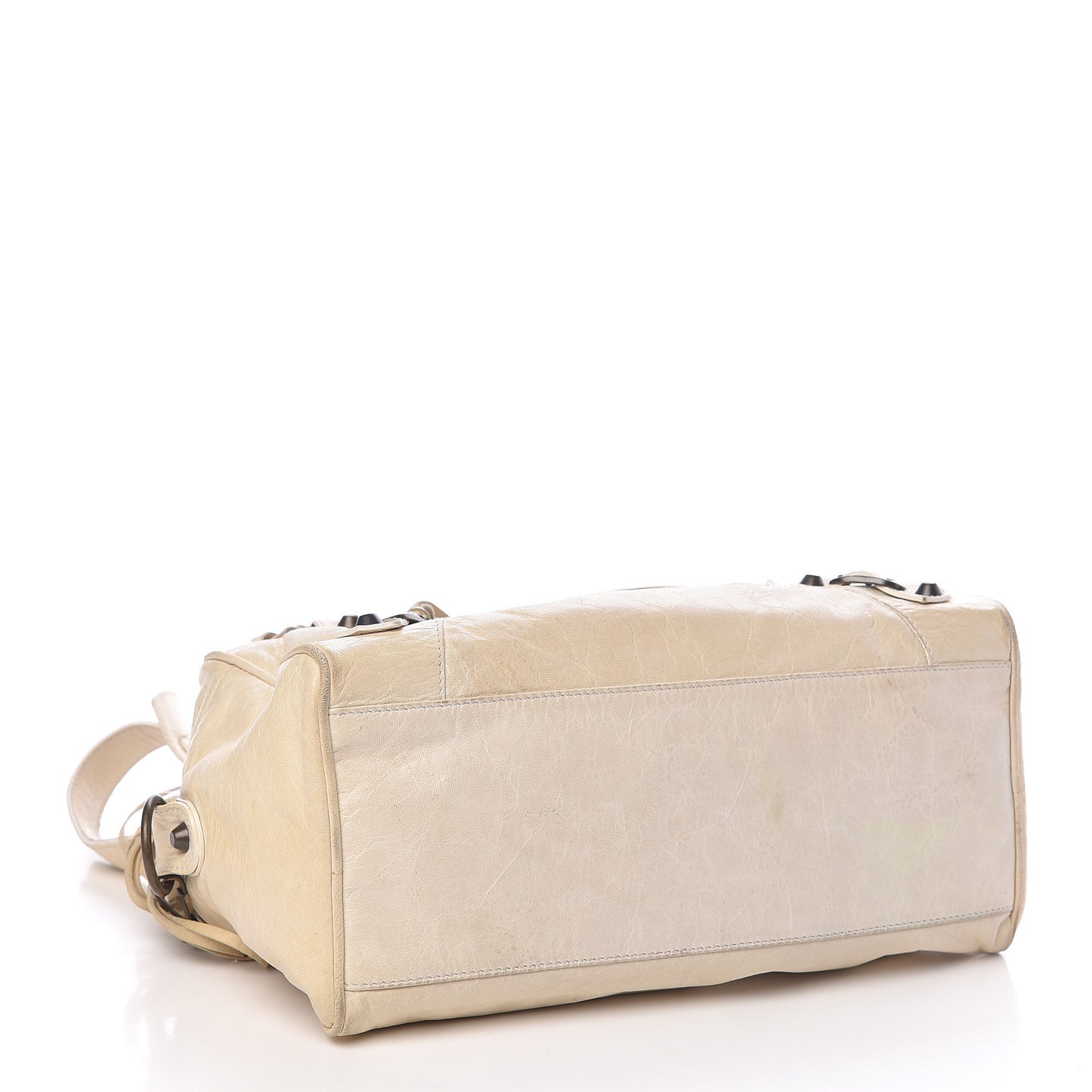 Agneau Classic Hardware Box Bag White