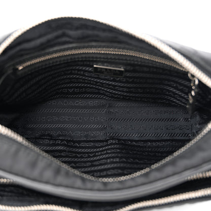 Prada Nylon Saffiano Vela Double Zip Crossbody Bag Black 5 of 12