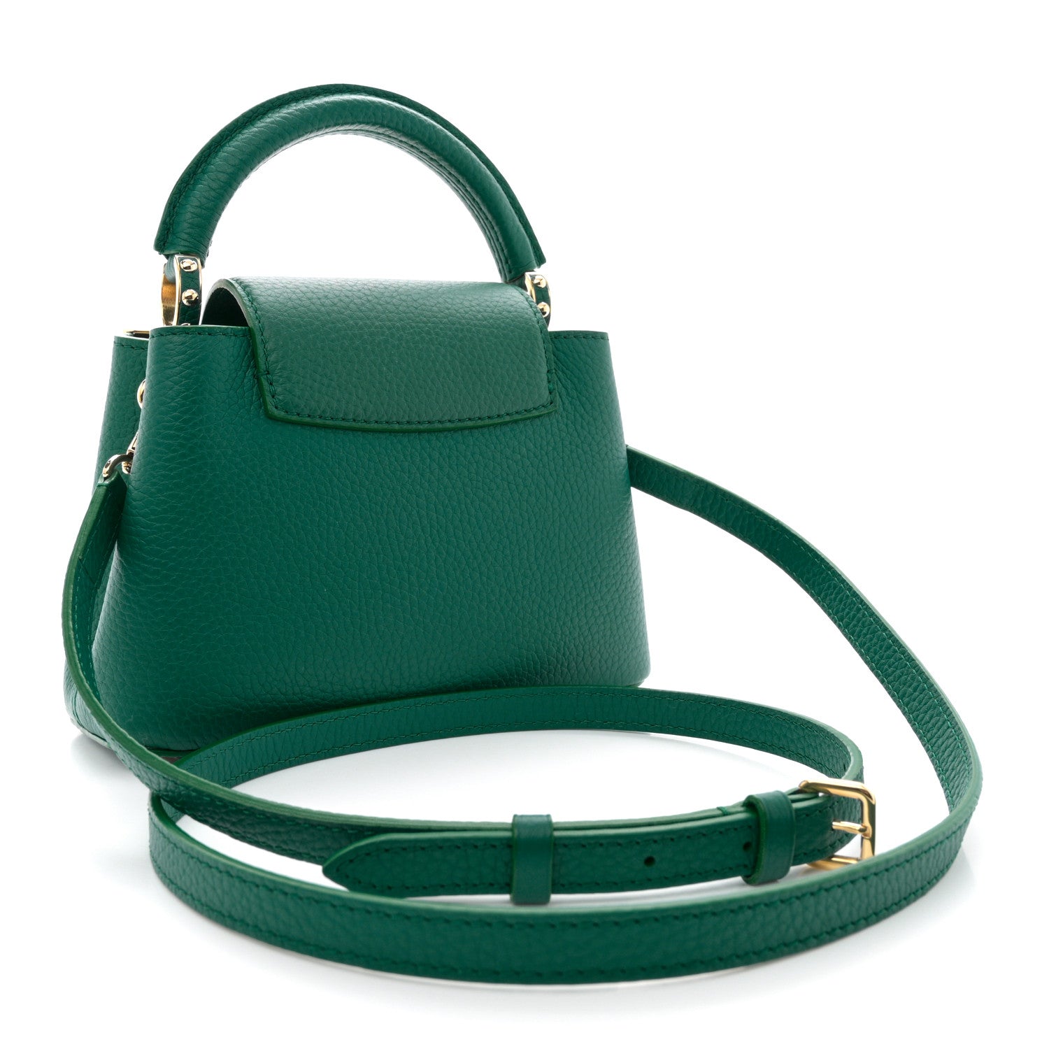 Louis Vuitton Taurillon Embellished Flower Crown Mini Capucines Green 3 of 9