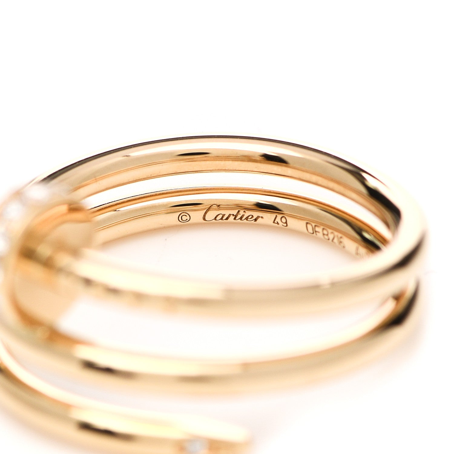 Cartier 18K Yellow Gold Diamond Juste Un Clou Wrap Ring 49 4.75 4 of 6