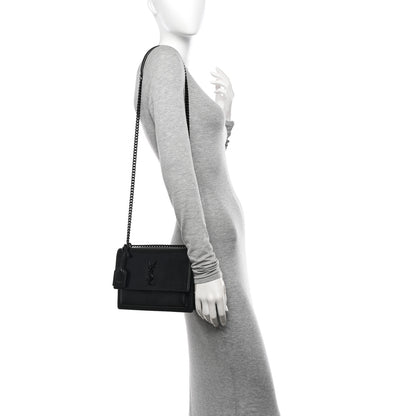 Saint Laurent Calfskin Medium Monogram Monochrome Sunset Black 2 of 9