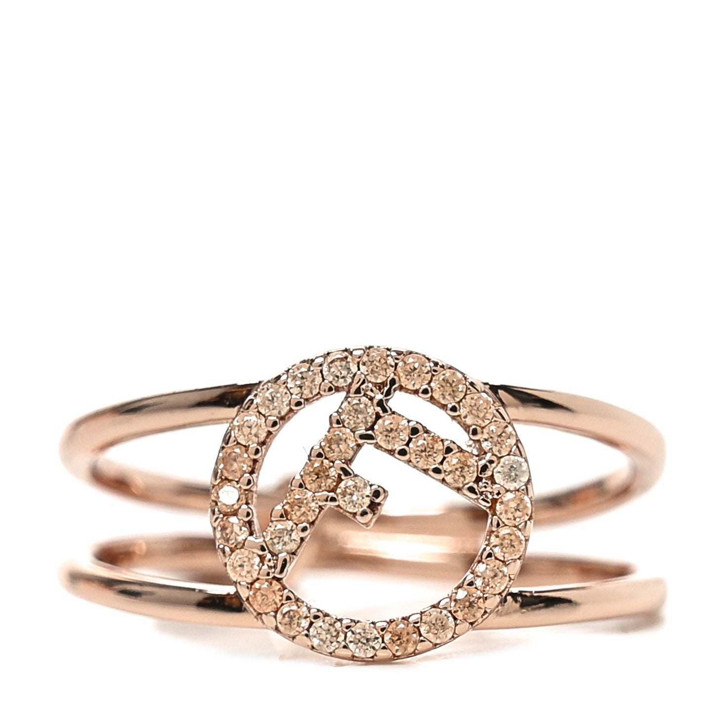 Metal Crystal F is Fendi Ring L Rose Gold