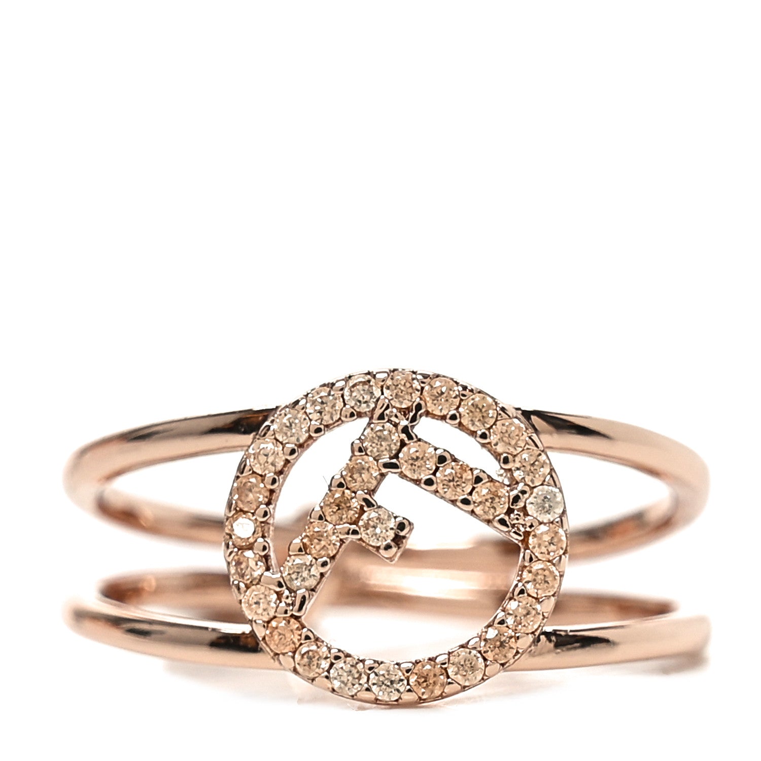 Fendi Metal Crystal F is Fendi Ring L Rose Gold 1 of 5