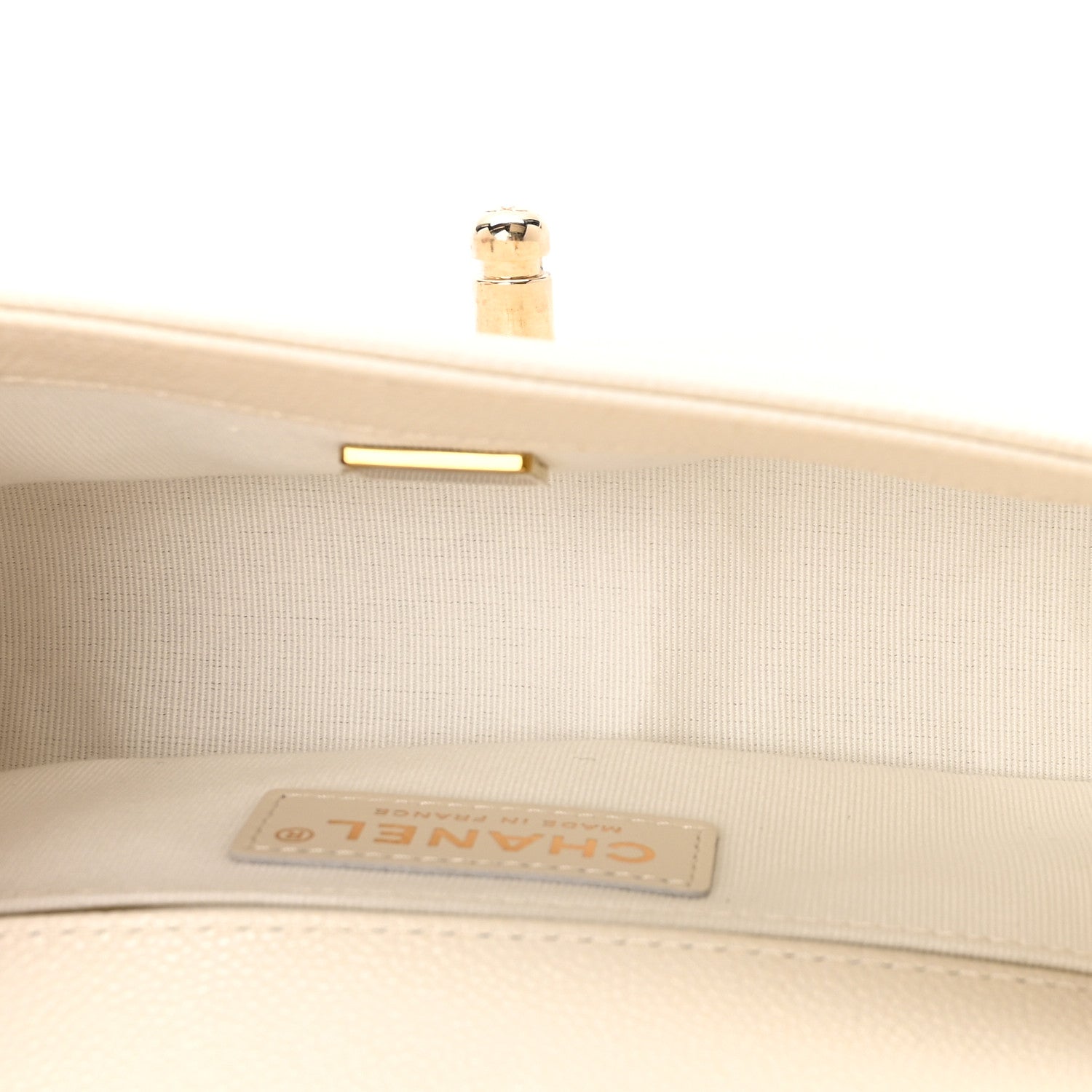 Chanel Caviar Chevron Quilted Small Boy Flap White 5 of 11