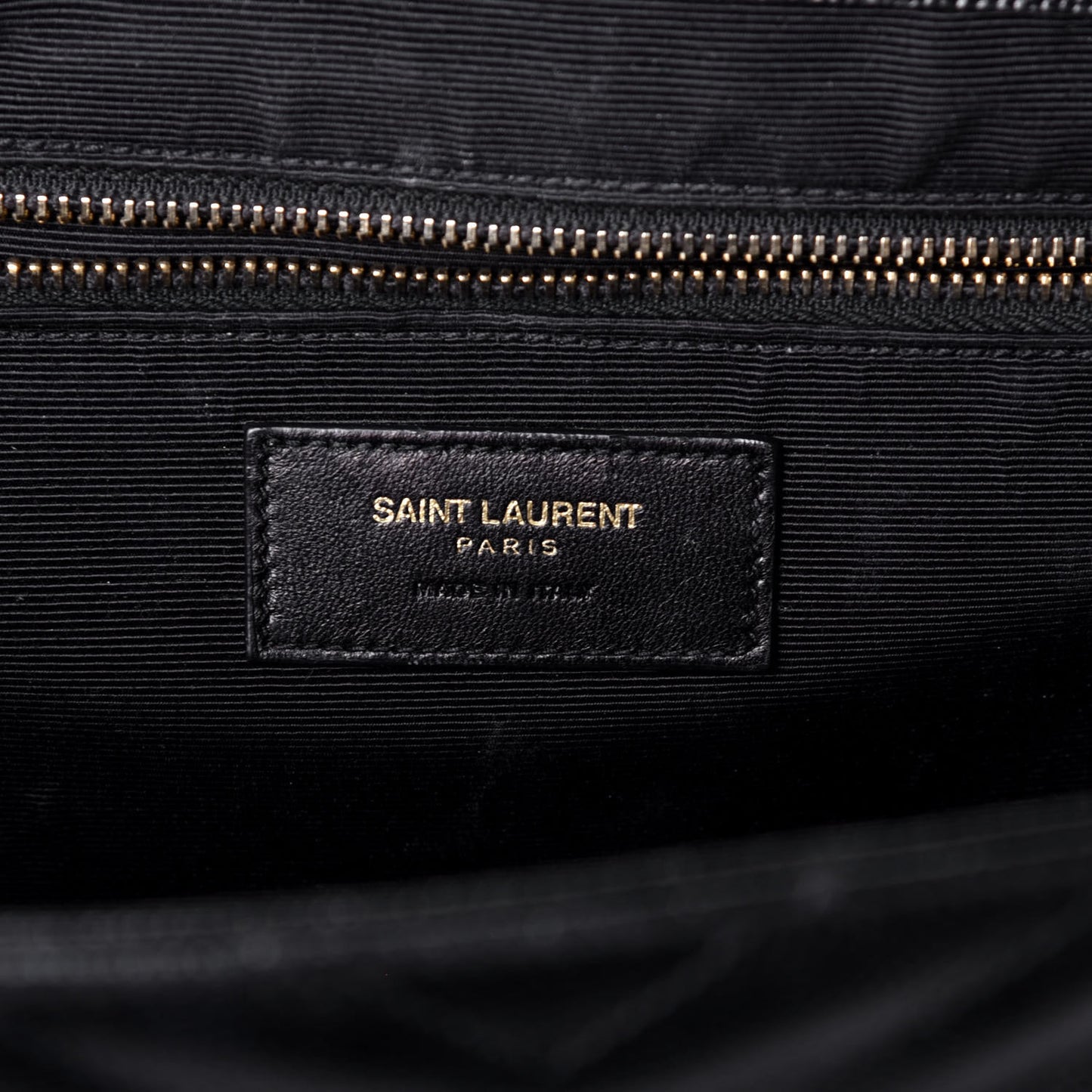 Grain De Poudre Matelasse Chevron Large Monogram Satchel Black