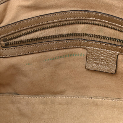 Gucci Metallic Pebbled Calfskin Medium 1973 Top Handle Satchel Golden Beige 9 of 18