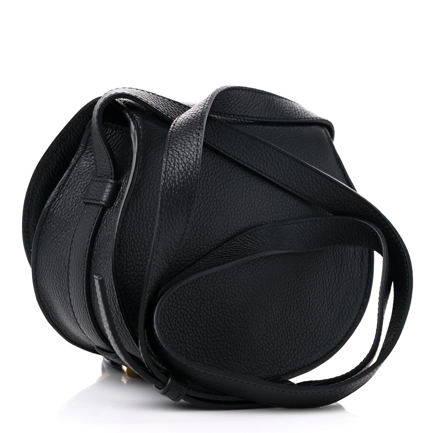 Chloe Grained Calfskin Small Marcie Saddle Bag Black 3 of 10