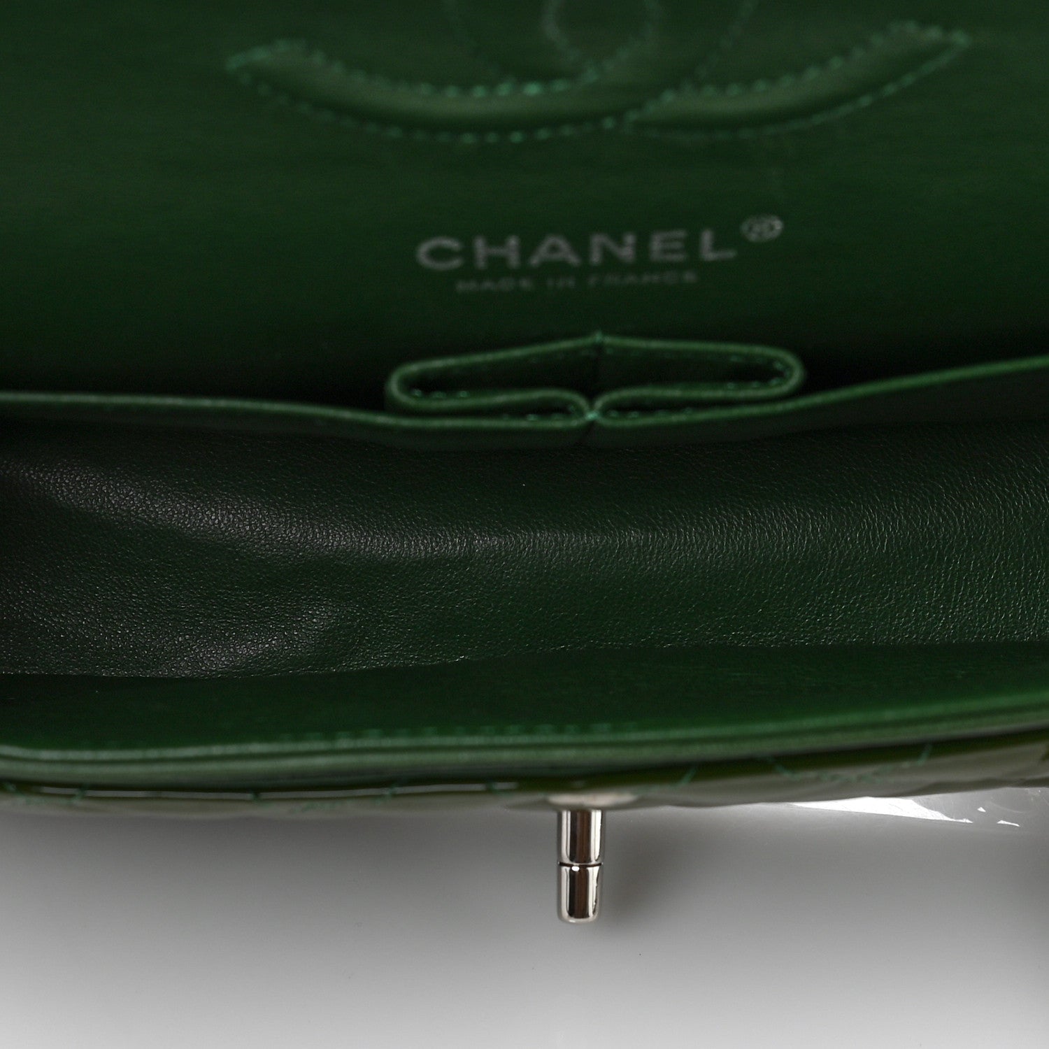 Chanel Patent Calfskin Quilted Medium Double Flap Green 4 of 8