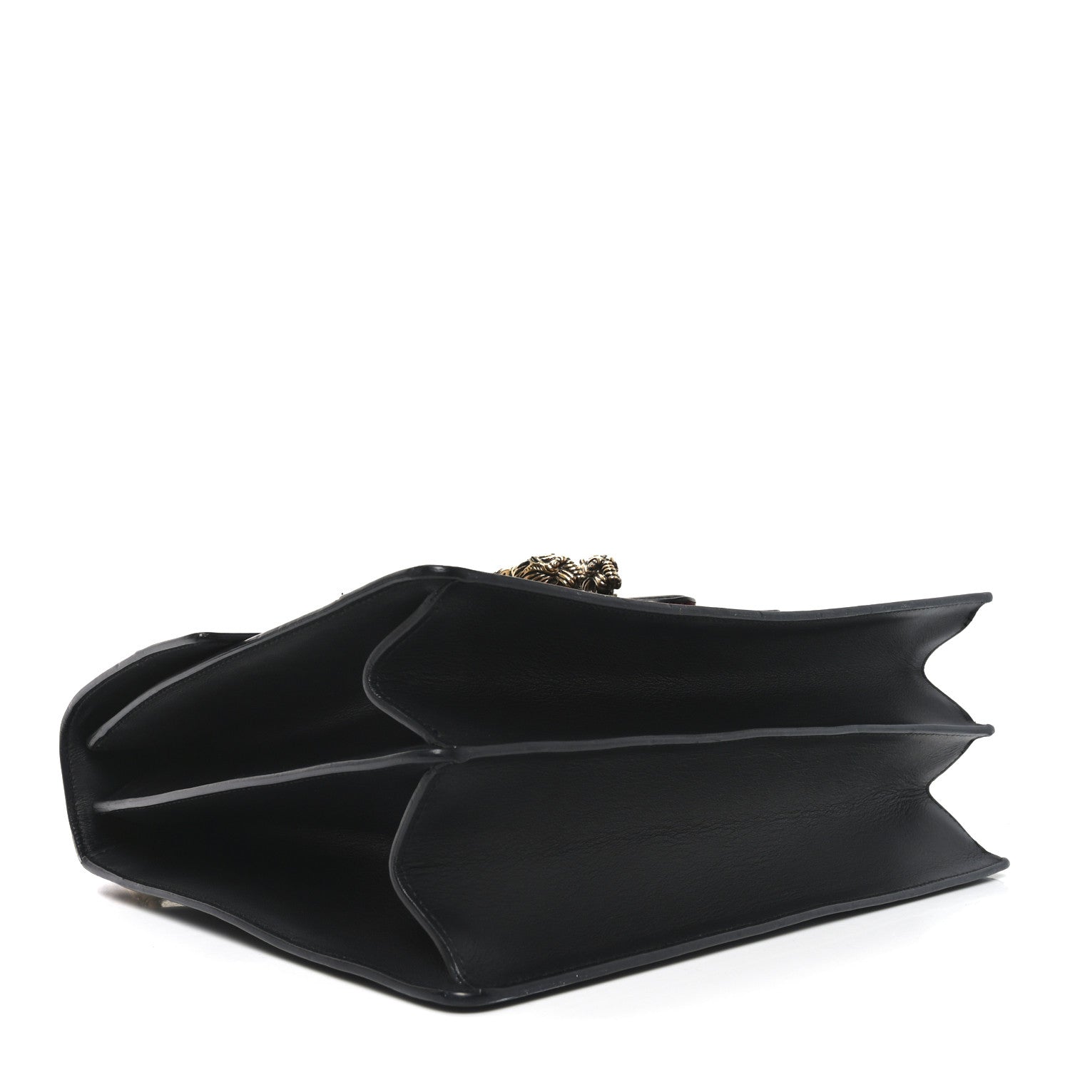 Gucci Calfskin Bamboo Web Large Dionysus Top Handle Bag Black Bright Evergreen Hibiscus Red 4 of 9