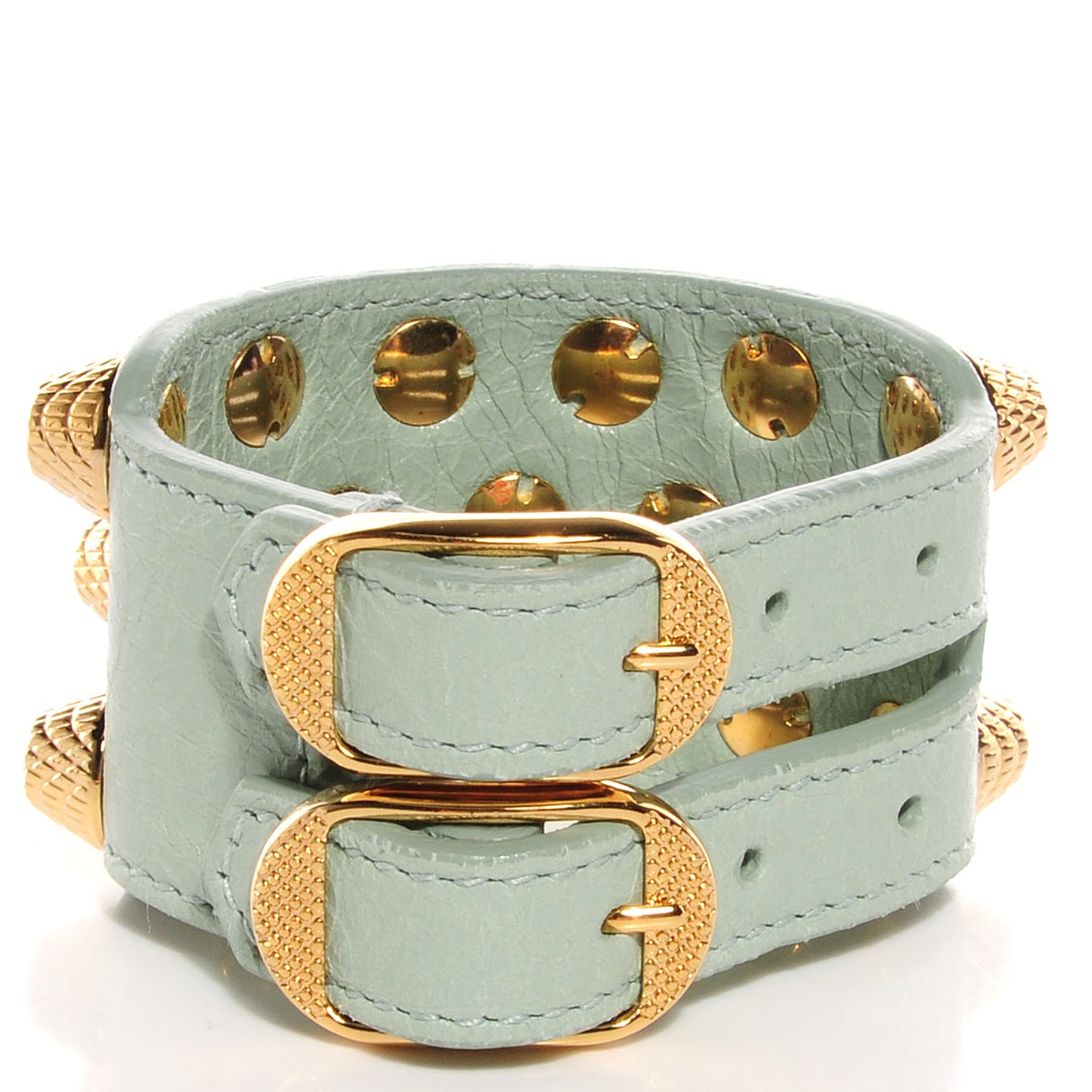 Agneau Arena Three Row Giant Gold Bracelet Vert Jade
