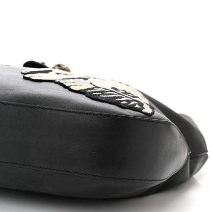 Gucci Calfskin Web Dog Embroidered Large Dionysus Hobo Black 10 of 13