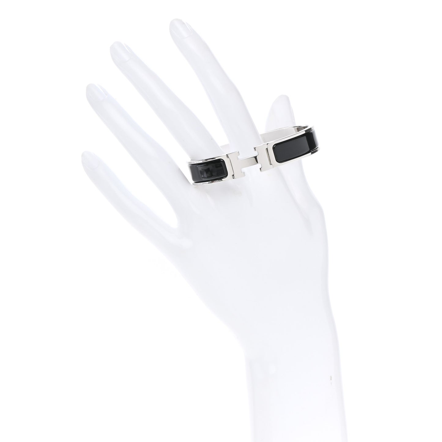 Enamel Narrow Clic Clac H Bracelet PM Black