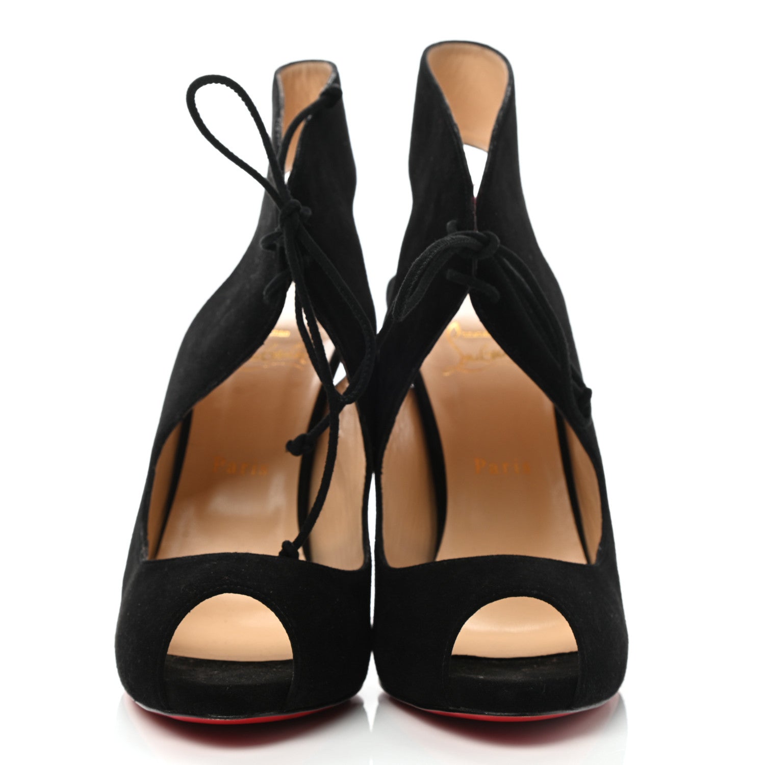 Christian Louboutin Suede Allegra 120 Peep Toe Pump 41 Black 2 of 8
