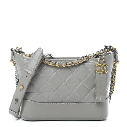 Chanel Aged Calfskin Quilted Small Gabrielle Hobo Grey 1 of 12