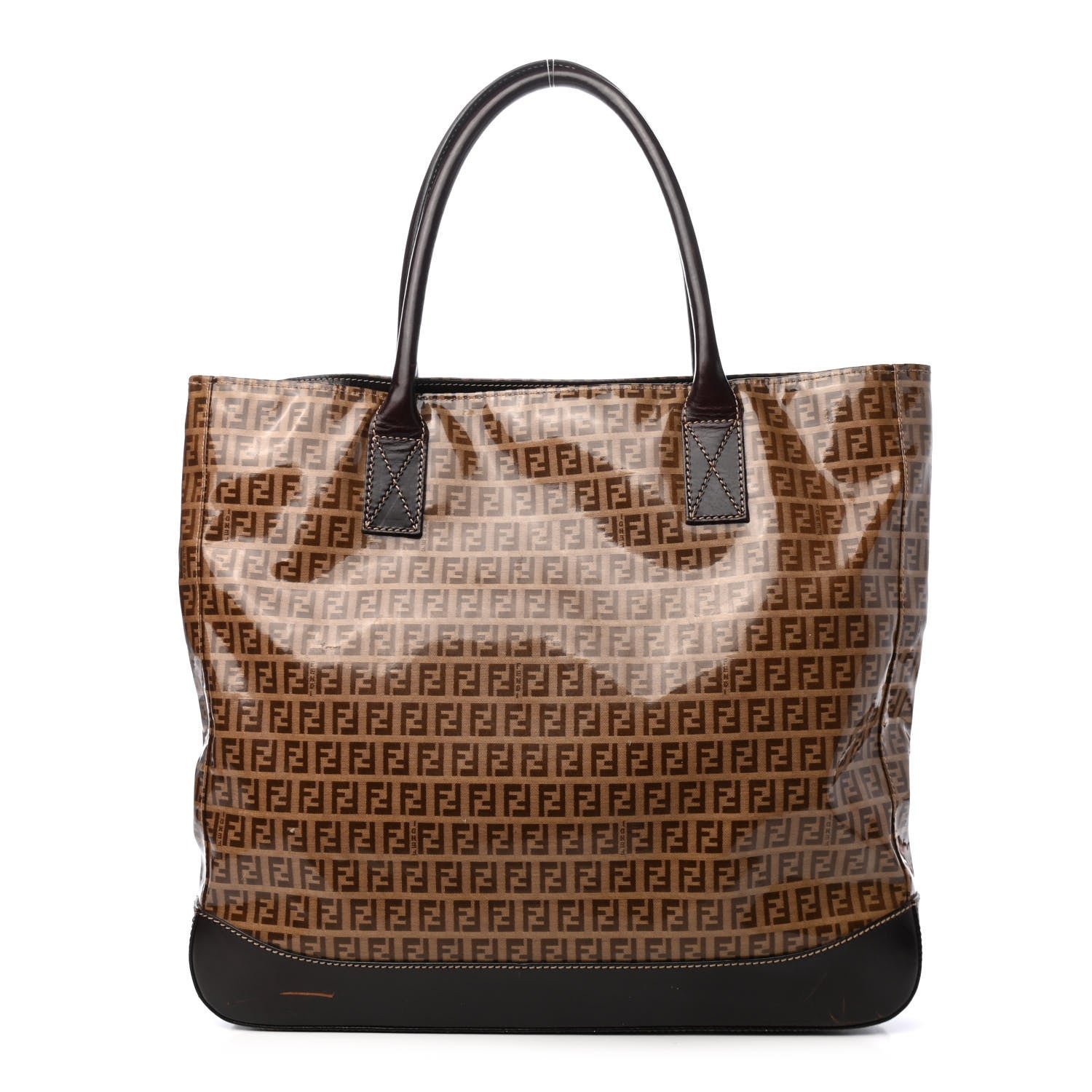 Fendi Vinyl Zucchino Tote Tobacco 1 of 12