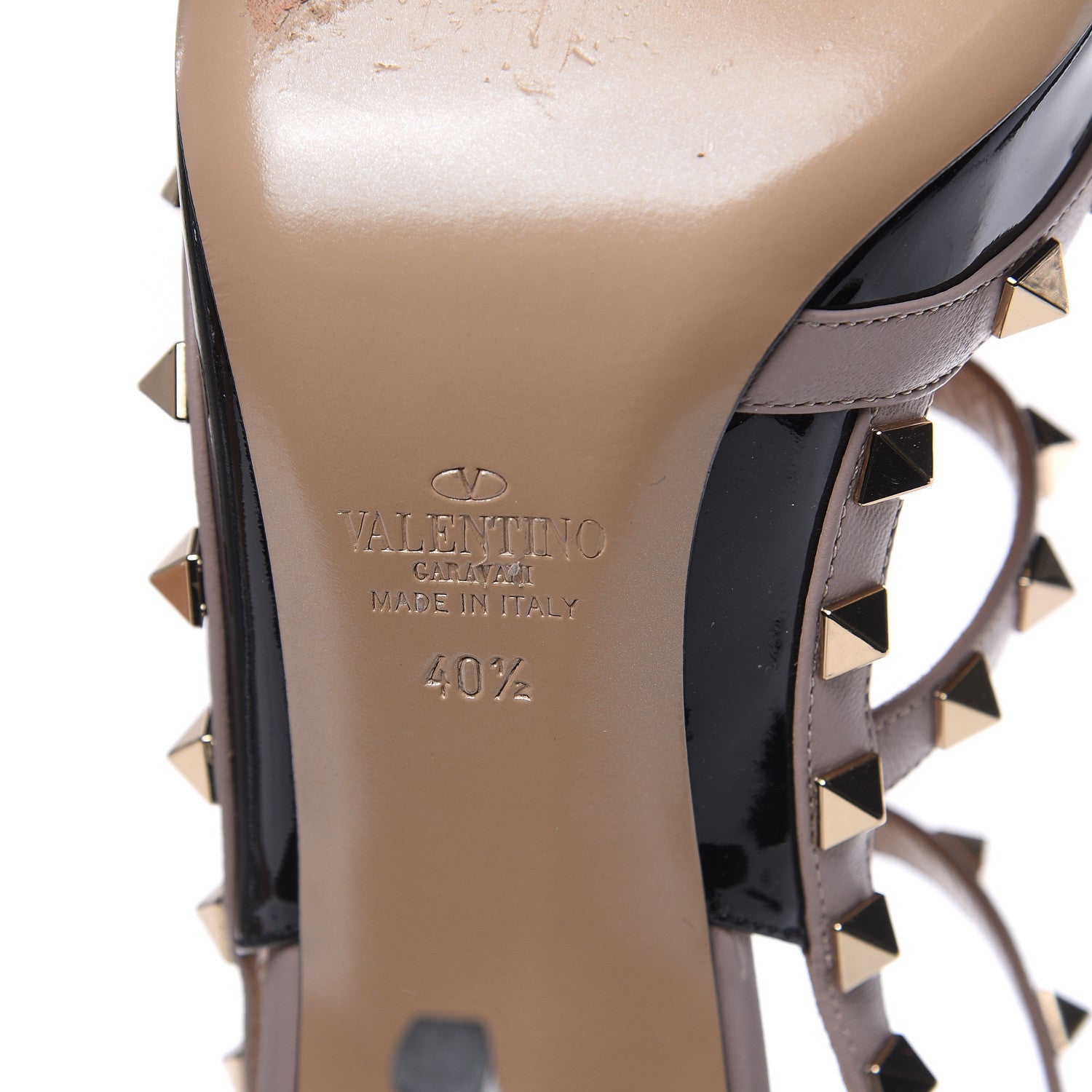 Valentino Garavani Patent Nappa Rockstud Ankle Strap 100mm Pumps 40.5 Black Poudre 6 of 11