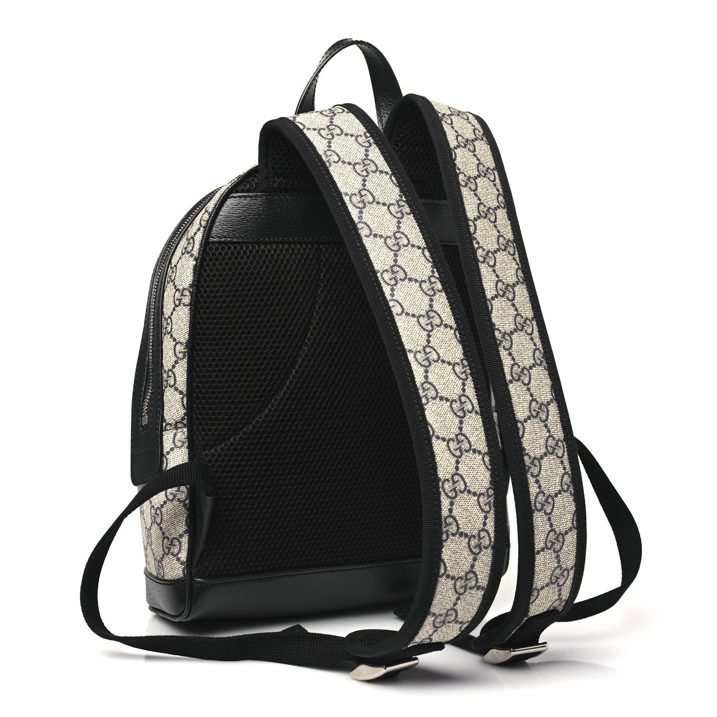 GG Supreme Monogram Textured Dollar Calfskin Web Small Ophidia Day Backpack Beige Blue Black