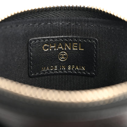 Chanel Caviar Quilted Crystal Zip Card Holder Wallet Black 6 of 8