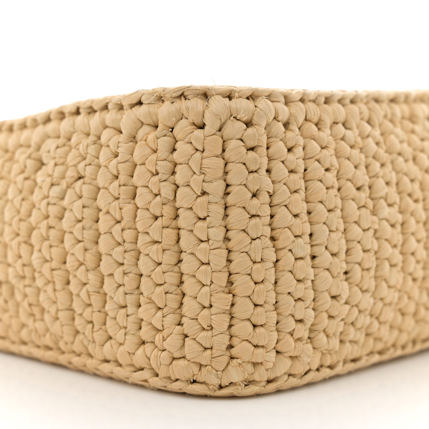 Yarn Raffia Effect Crochet Mini Re-Edition 2000 Shoulder Bag Naturale