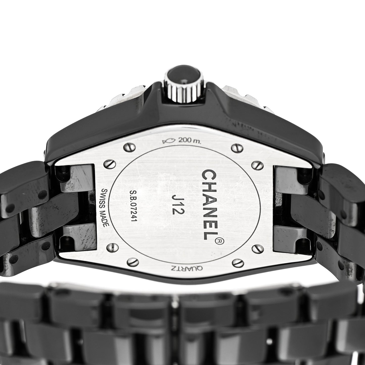 Stainless Steel Ceramic Diamond 33mm J12 Quartz Watch Black