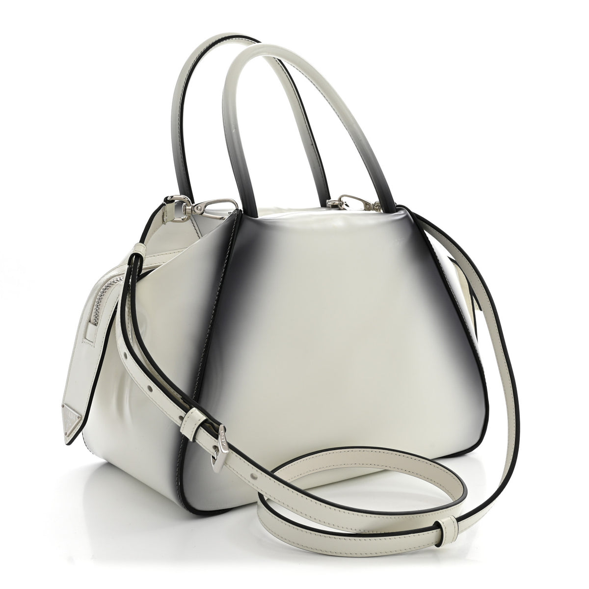 Prada Spazzolato Small Supernova Handbag White Sfumato 3 of 11