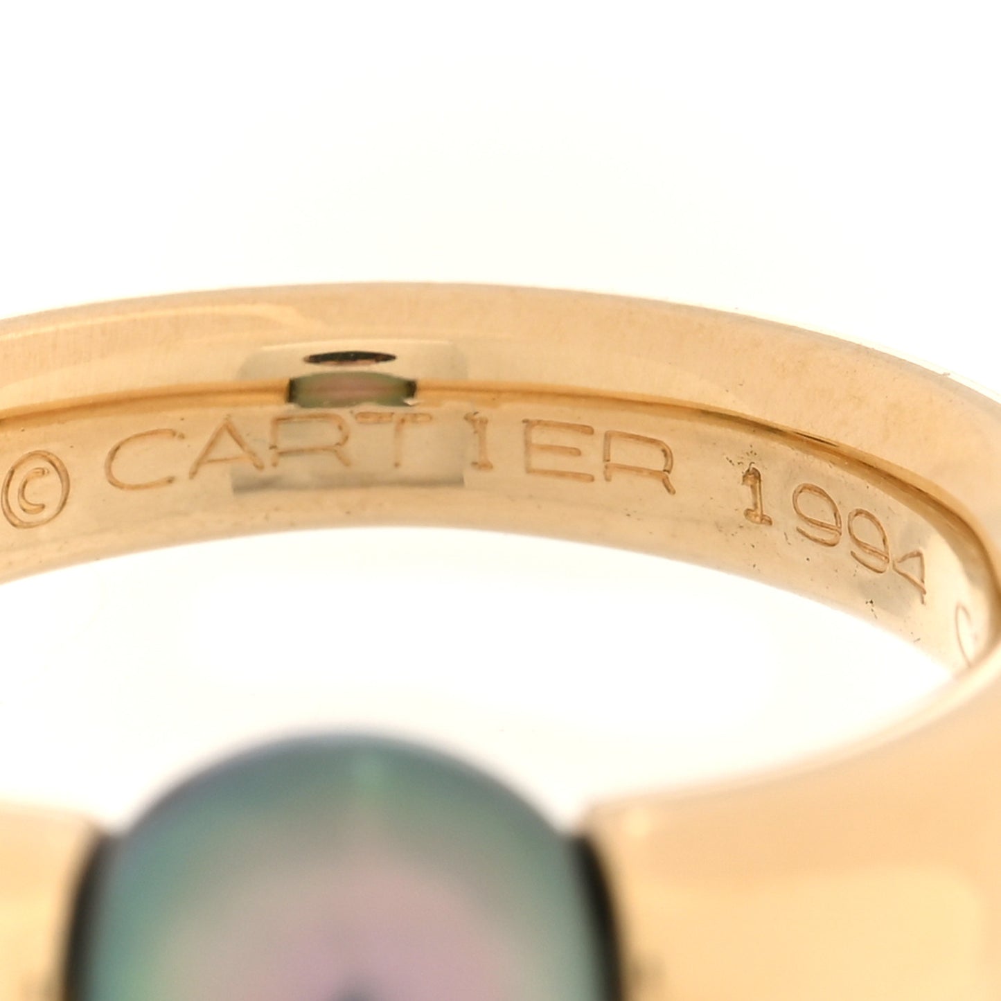 18K Yellow Gold South Sea Tahitian Pearl 8mm Perla Ring 55 7.25