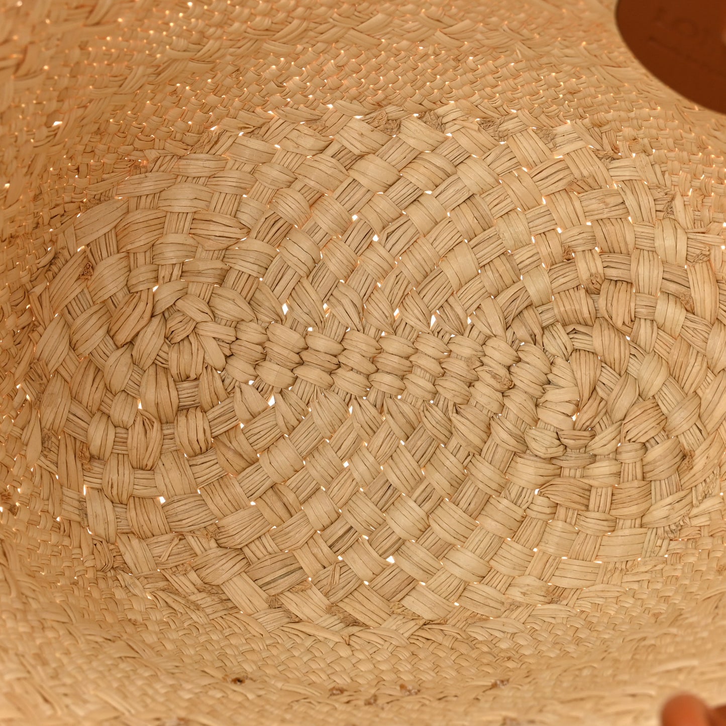 Calfskin Raffia Paulas Ibiza Mini Anagram Basket Tote Bag Natural Tan