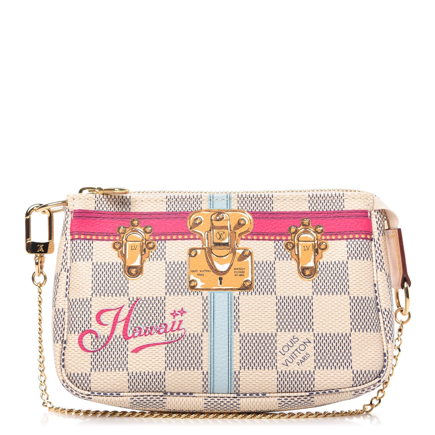Louis Vuitton Damier Azur Summer Trunks Hawaii Mini Pochette Accessories 1 of 10