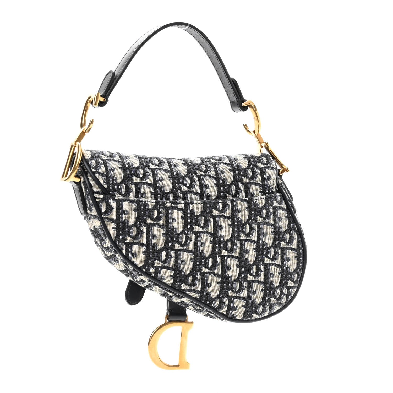 Christian Dior Oblique Mini Saddle Bag Blue 3 of 9
