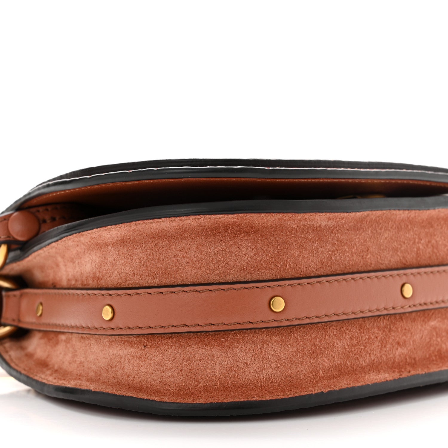 Chloe Ayers Suede Small Nile Bracelet Bag Chestnut Brown 9 of 10