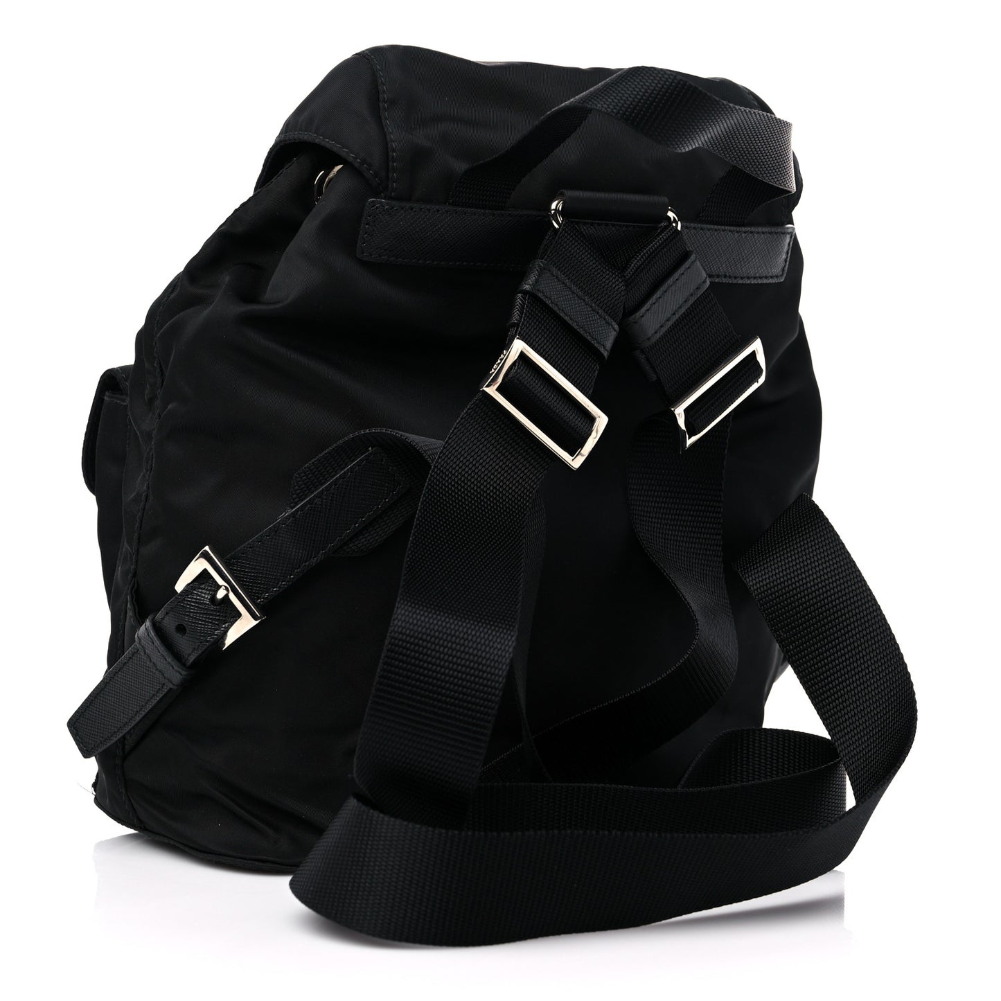 Tessuto Nylon Saffiano Small Backpack Black