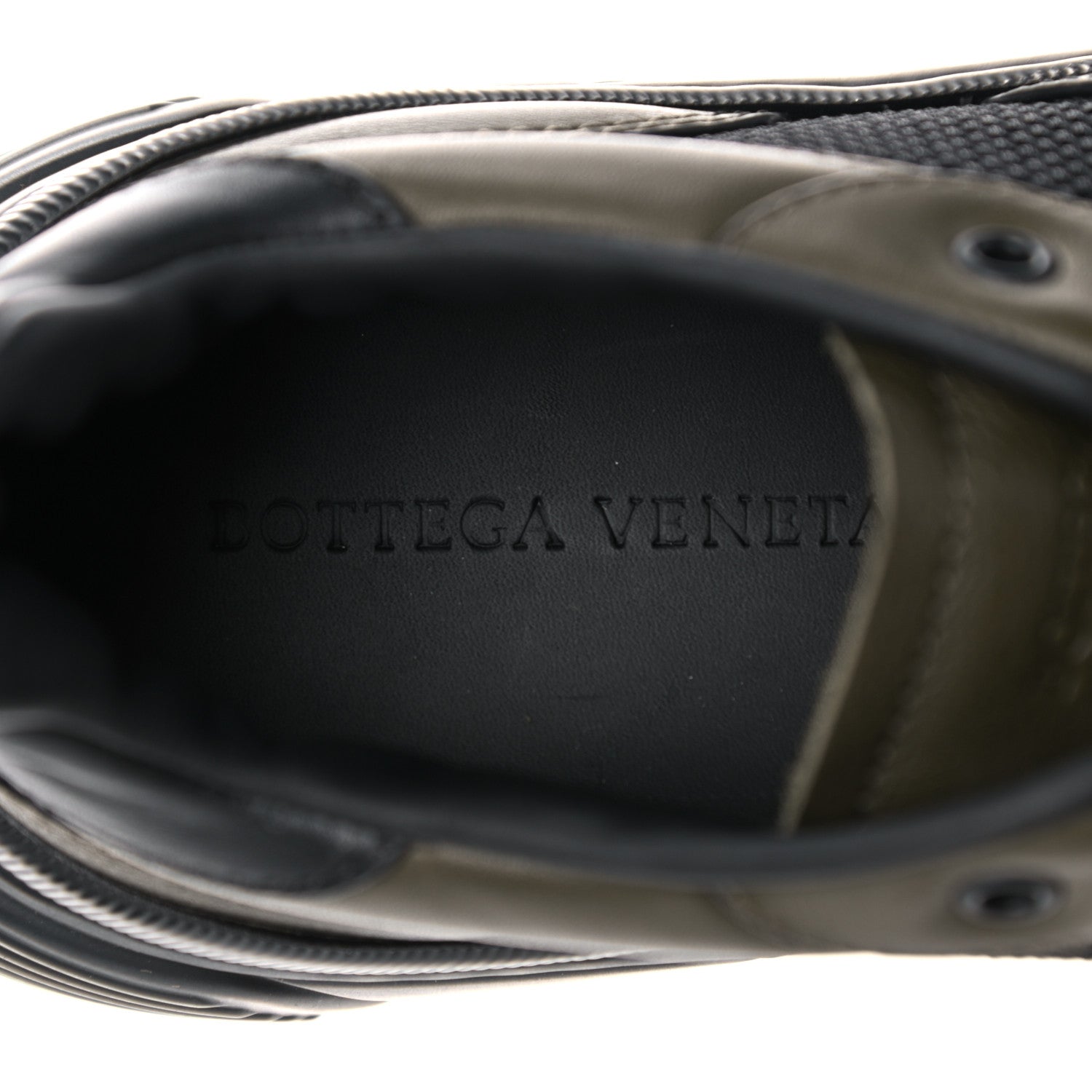 Bottega Veneta Calfskin Technical Mesh Speedster Sneakers 44 Black Khaki 7 of 13