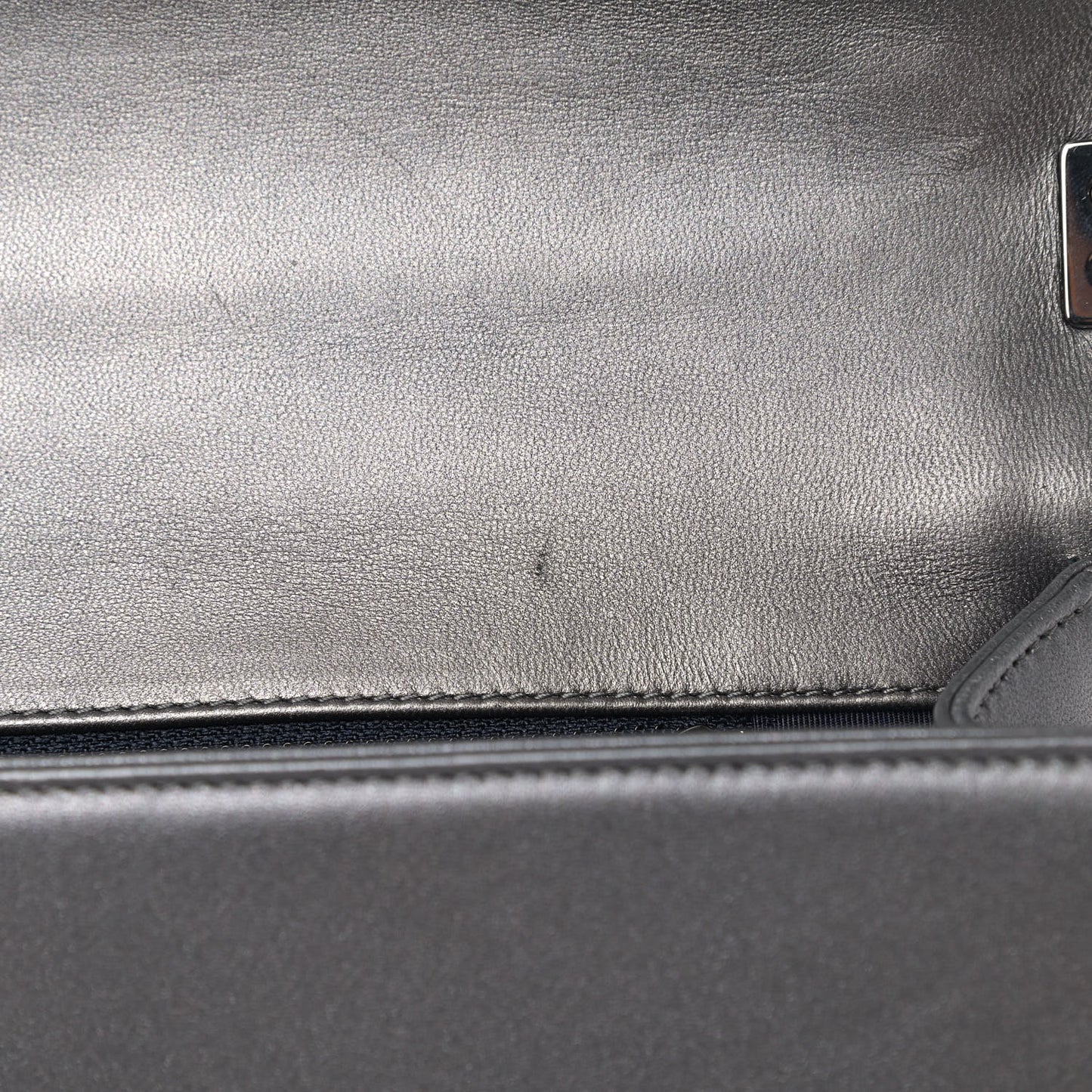 Lambskin Embossed New Medium Boy Cube Flap Grey
