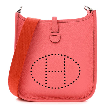 Hermes Taurillon Clemence Amazone Evelyne TPM Rose Azalee Rouge Pivoine 1 of 11