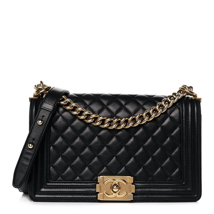 Chanel Lambskin Quilted Medium Boy Flap Black 1 of 12