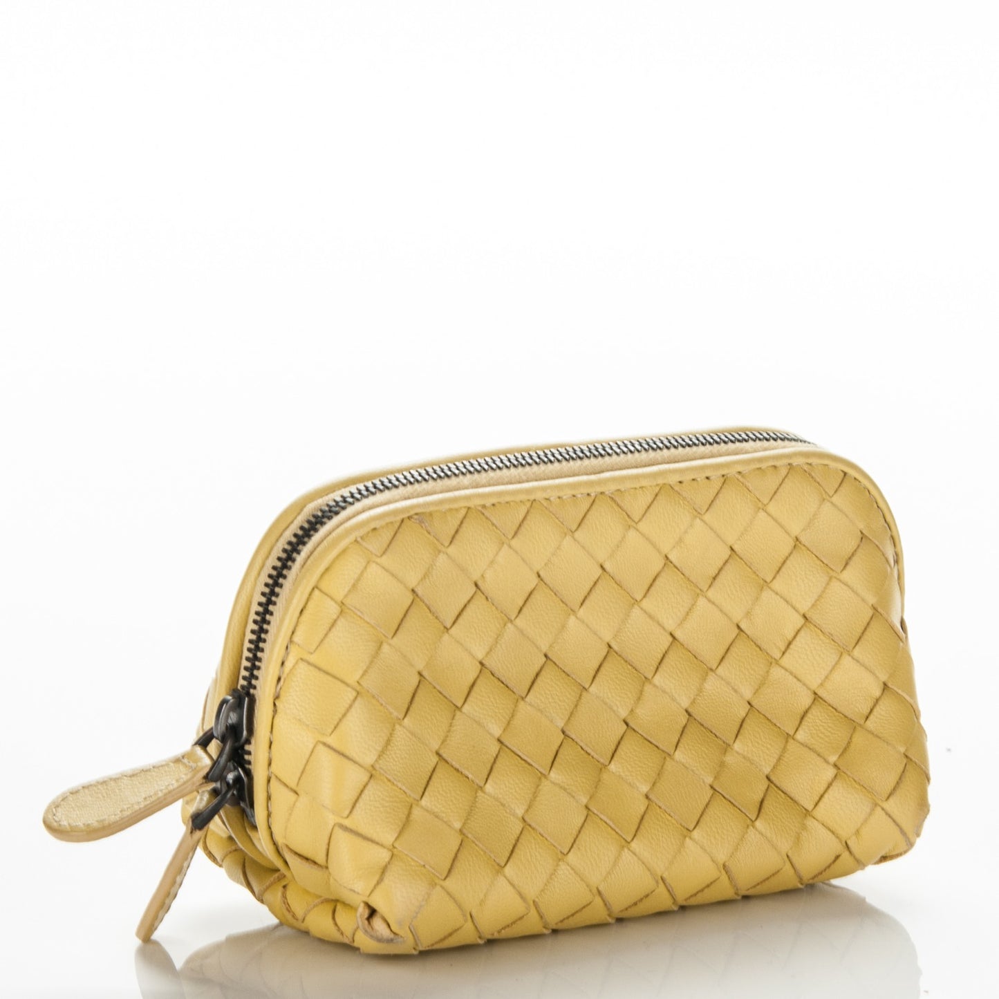 Nappa Intrecciato Cosmetic Pouch Yellow