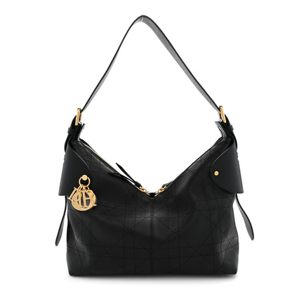 Christian Dior Grained Calfskin Flat Macrocannage Medium Voyage Bag Black 1 of 10